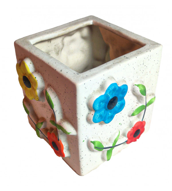 Terracotta Pottery Painted Planter Size 7 Inch