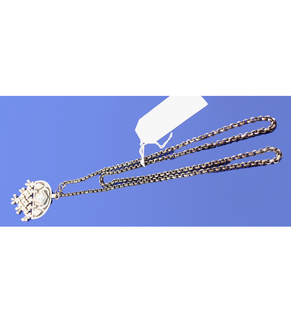 92.5 SILVER PENDENT SET CHAIN EMORSED