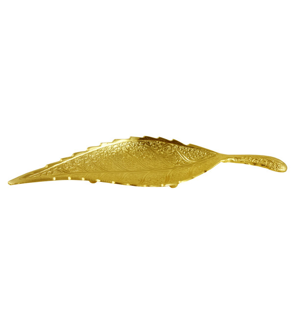 HANDICRAFT Leaf Brass Gold Plated 10 INCH