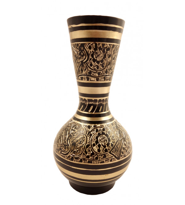 Handicraft Brass Flower Vase Bottle Shape Col Enamelled 7 Inch 