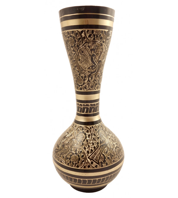 Handicrft Brass Flower Vase Bottle Shape Col Enamelled 9 Inch 