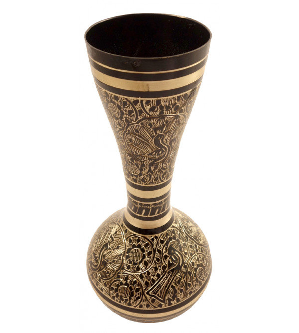 Handicrft Brass Flower Vase Bottle Shape Col Enamelled 9 Inch 