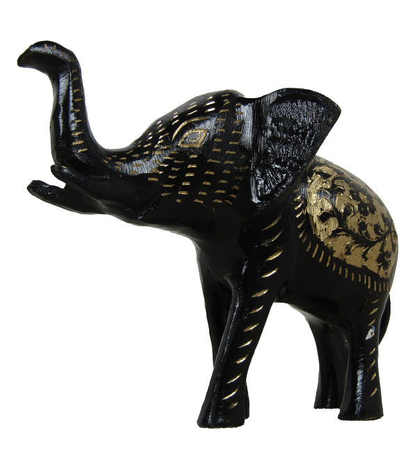 Brass Enameled Elephant 8 Inches