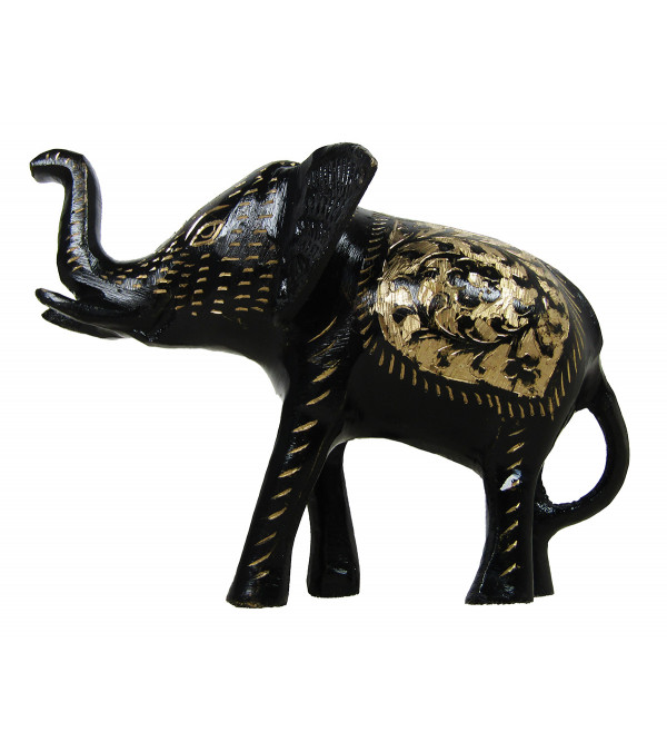 Brass Enameled Elephant 8 Inches