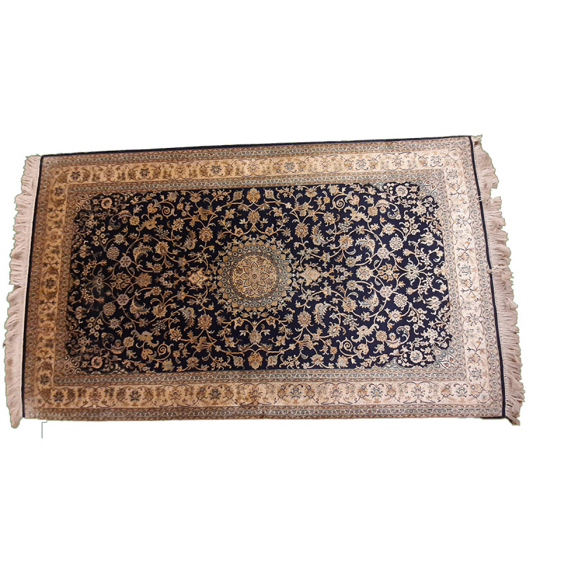 Kashmir Carpet Hand-knotted Silk x Silk Size 3ftx5ft