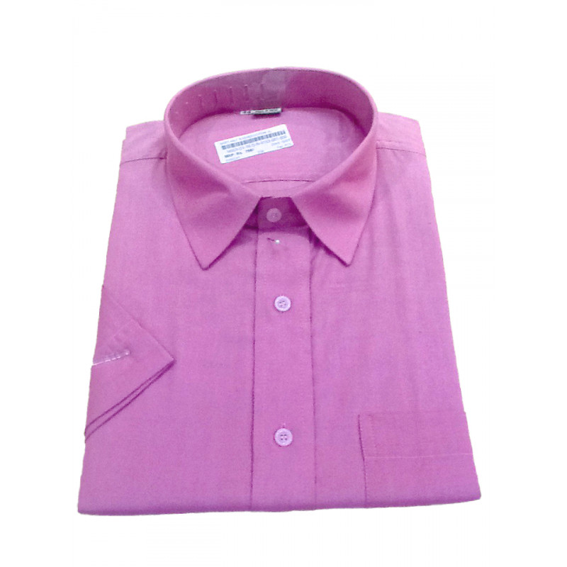 Cotton Plain Shirt Half Sleeve Size 44 Inch