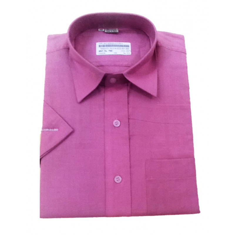 Cotton Plain Shirt Half Sleeve Size 38 Inch