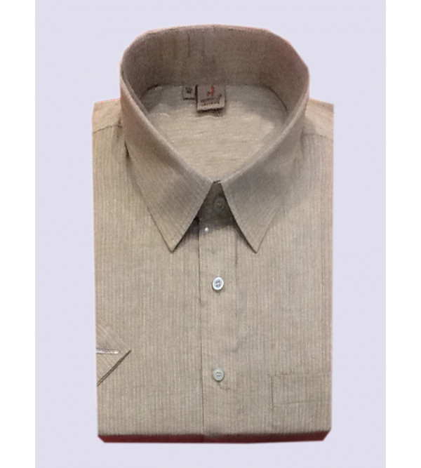 Cotton Plain Shirt Half Sleeve Size 46 Inch