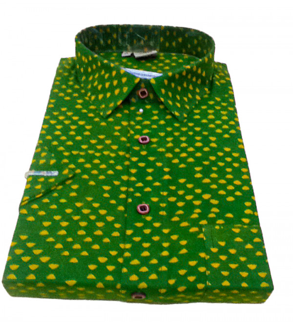 Akola Printed Shirt Handloom Half Sleeve Size 42 Inch