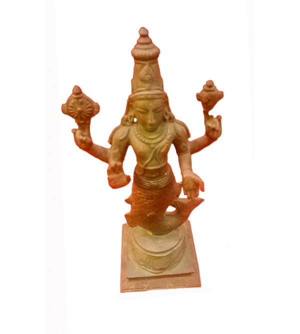 Matsya Avatharam Handcrafted In Bronze Size 9 Inches