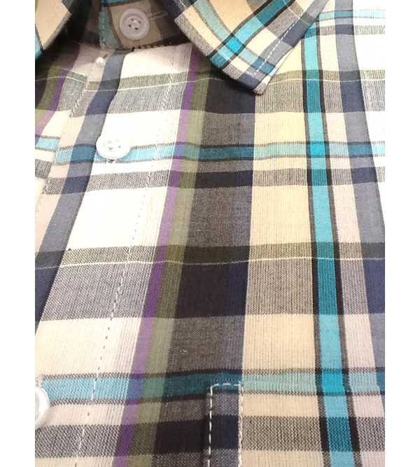 Cotton Check Shirt Full Sleeve Size 42 Inch