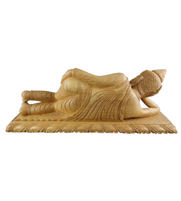 Kadamba Wood Handcrafted Figure of Resting Lord Buddha