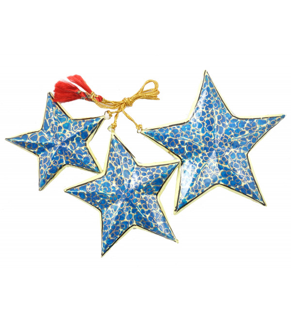 Papier Mache Handcrafted Star Set for Christmas Decorations