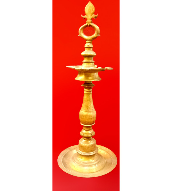Oil Lamp Handcrafted In Brass Size 20 Inches
