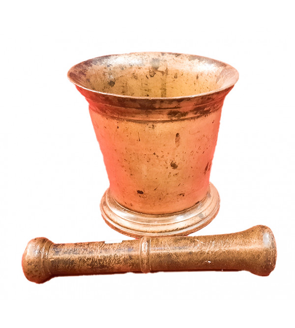 Mortar And Pestle Set Handcrafted In Brass Size 5 Inches