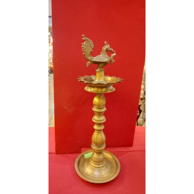 Oil Lamp Handcrafted In Brass Size 24 Inches