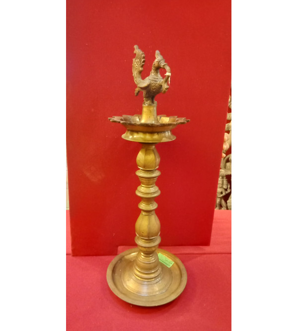 Oil Lamp Handcrafted In Brass Size 24 Inches