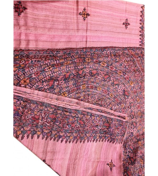 SAREE  SILK HAND PAINTED WITH BLOUSE MATKA 580GM