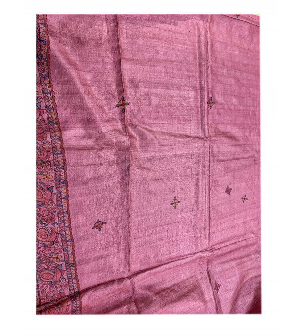 SAREE  SILK HAND PAINTED WITH BLOUSE MATKA 580GM