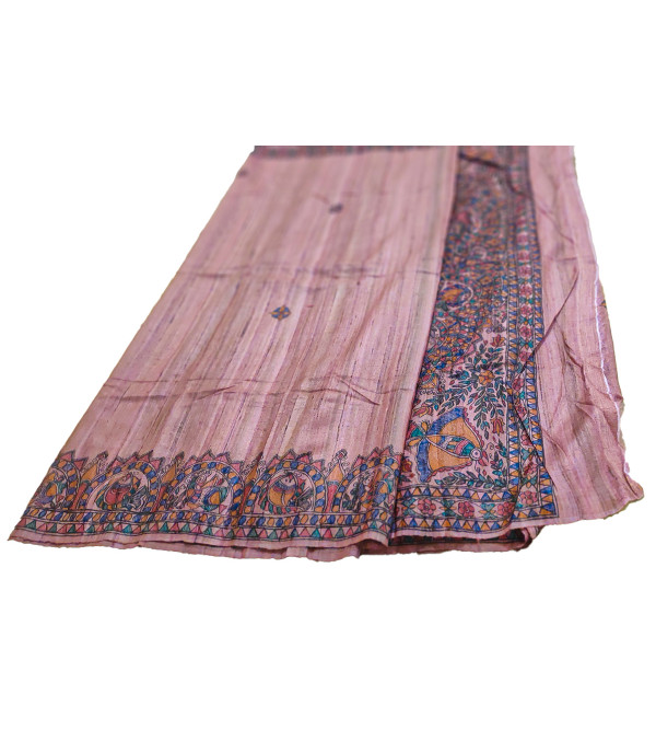 SAREE  SILK HAND PAINTED WITH BLOUSE MATKA 580GM