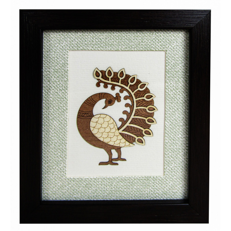 Wooden Art Pictures Peacock 5 X 6 Inchs 