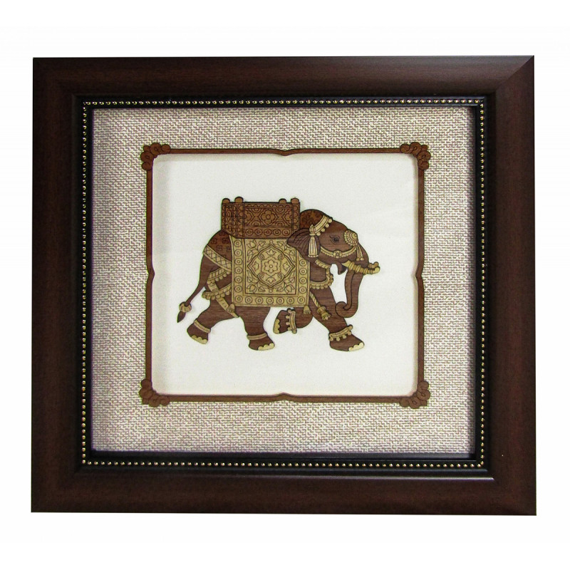 Wooden Art Pictures Elephant  8 X 8 Inchs 