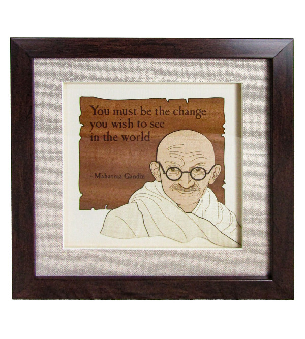Wooden Art Pictures Mahatma Gandhi 10 X 10 Inchs 