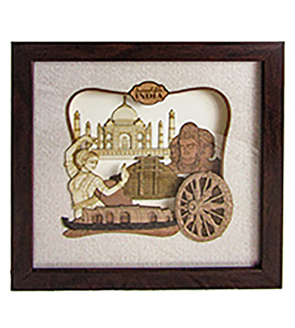 Wooden Art Pictures Incredible India 10 X 10 Inchs 
