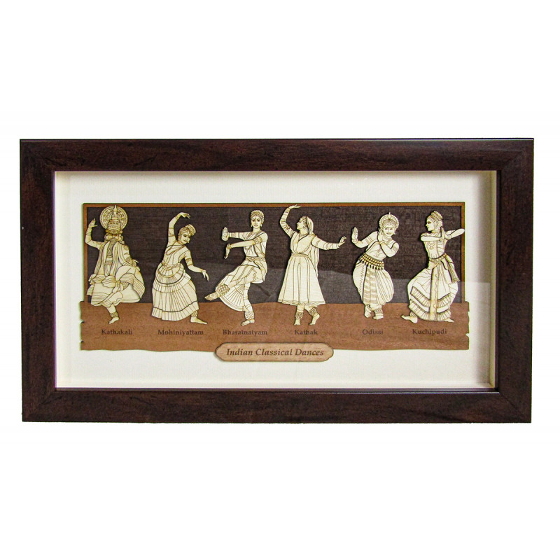 Wooden Art Pictures Indian Class. Dancers 7 X 12 Inchs 