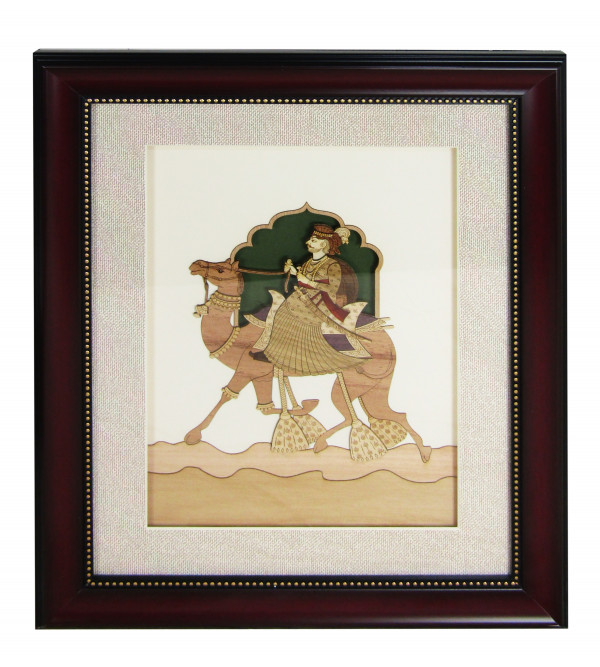 Wooden Art Pictures King on Camel 12 X 15 Inchs 