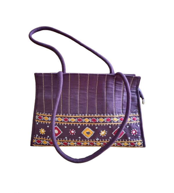 COTTAGE Handicrafts Women Mini Handbag Banjara Traditional Handle Bag Hand Purse Cotton handmade (Small 7x9 Inch handbag original Mirror work, Beads and Thread Handcraft Pouch