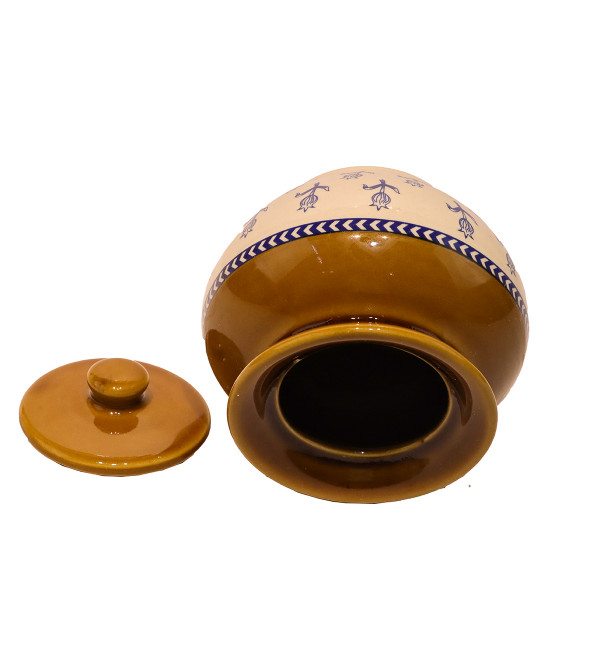 Cottage Ceramic Pickle Matki With Spl Wrk