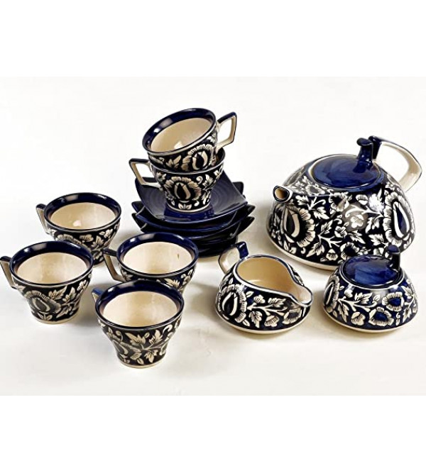 Pottery Tea 9 PCS Set Assorted Colours & Design