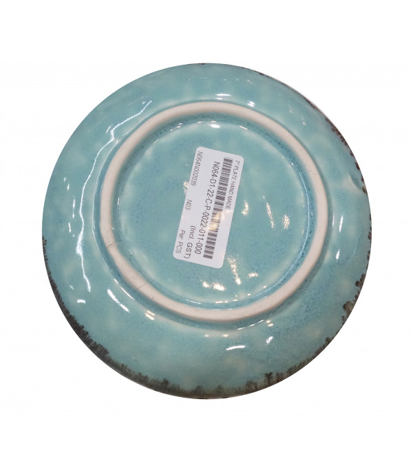 Pottery Plate 7 Inch Assorted Colours & Design