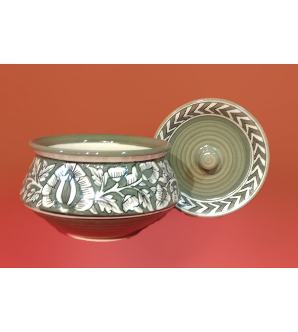 Handcrafted Khurja Pottery Handi Size 7 Inch
