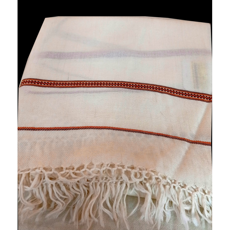 WOOLLEN GENTS SML BORDER SHAWLS 46X99 INCH