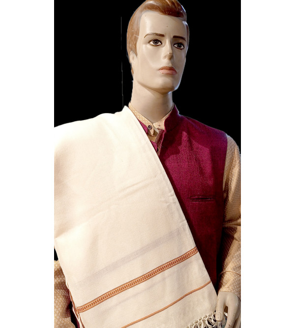 WOOLLEN GENTS SML BORDER SHAWLS 46X99 INCH