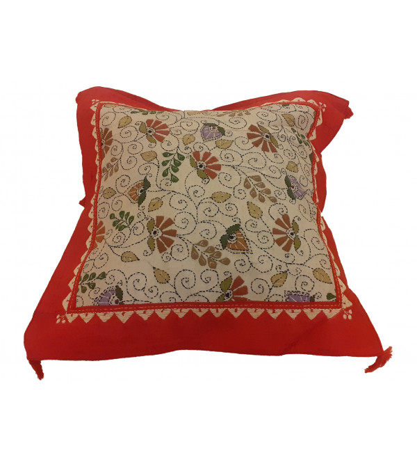 16X16 INCH KANTHA SILK CUSHION COVER