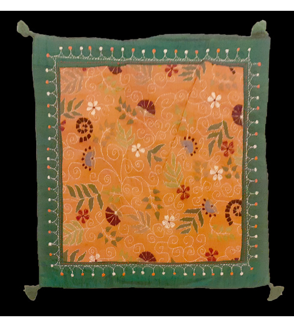 16X16 INCH KANTHA SILK CUSHION COVER