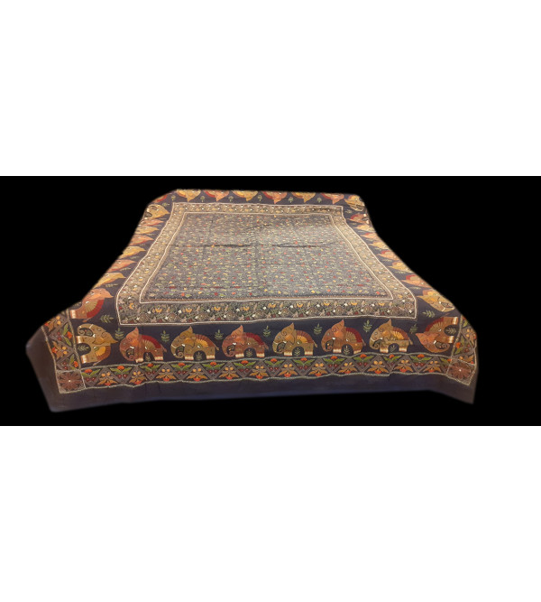 90X108 INCH KANTHA  SILK EMB.BED COVER