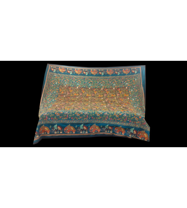 120X120 INCH KANTHA SILK EMB. BED COVER