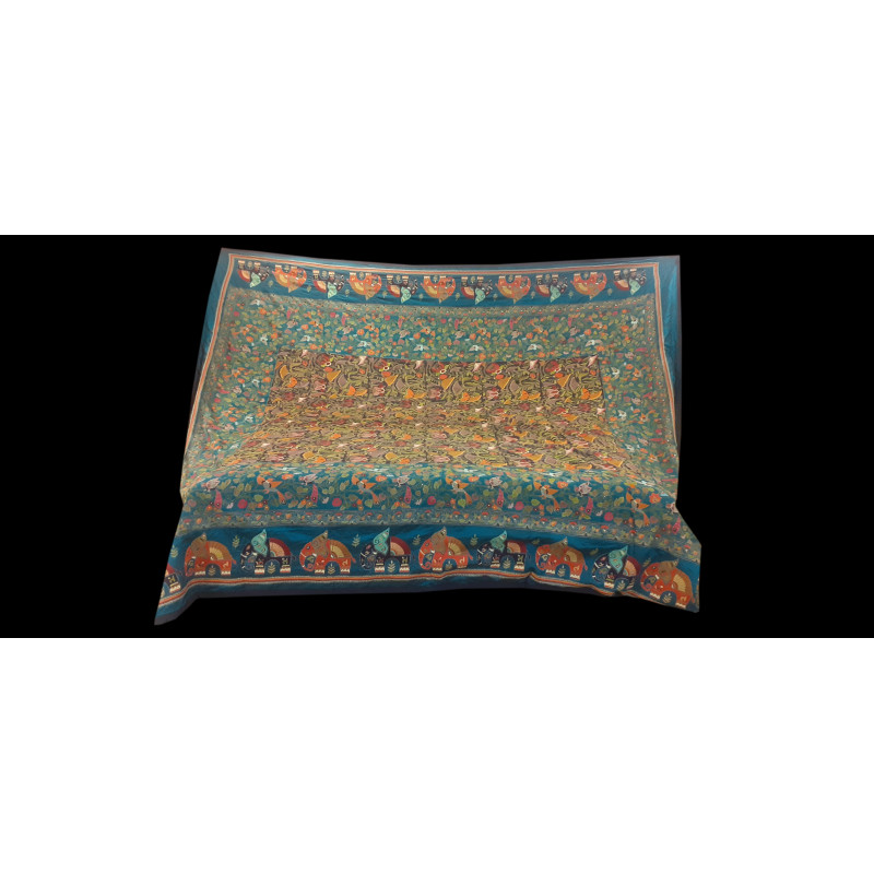 120X120 INCH KANTHA SILK EMB. BED COVER