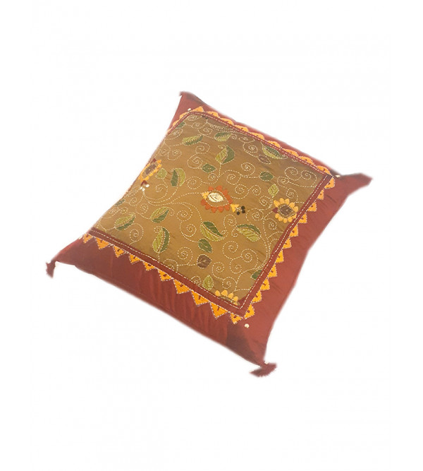 12X12 INCH KANTHA SILK EMB. CUSHION COVER