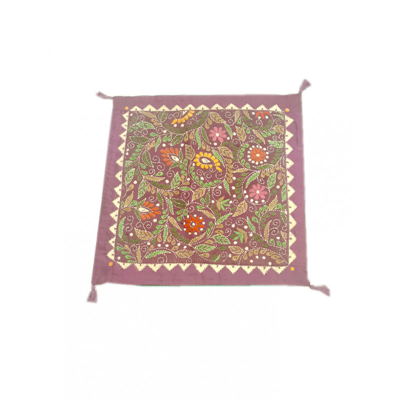 12X12 INCH KANTHA SILK EMB. CUSHION COVER