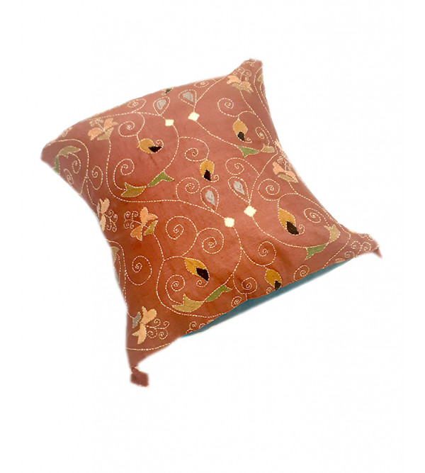 12X12 INCH KANTHA SILK EMB. CUSHION COVER