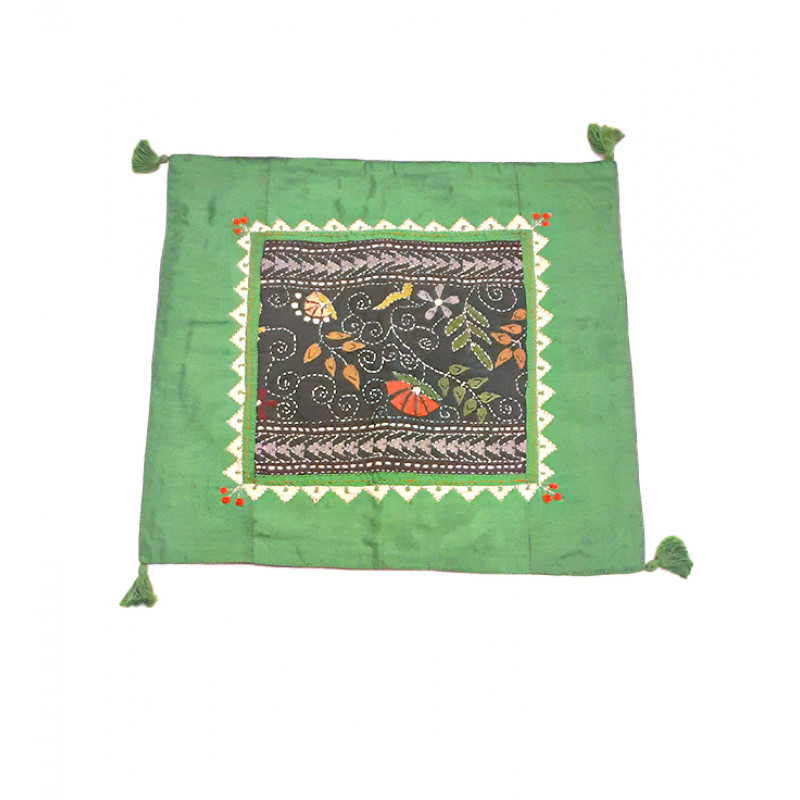 12X12 INCH KANTHA SILK EMB. CUSHION COVER