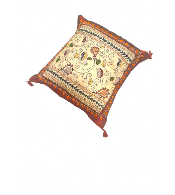 12X12 INCH KANTHA SILK EMB. CUSHION COVER