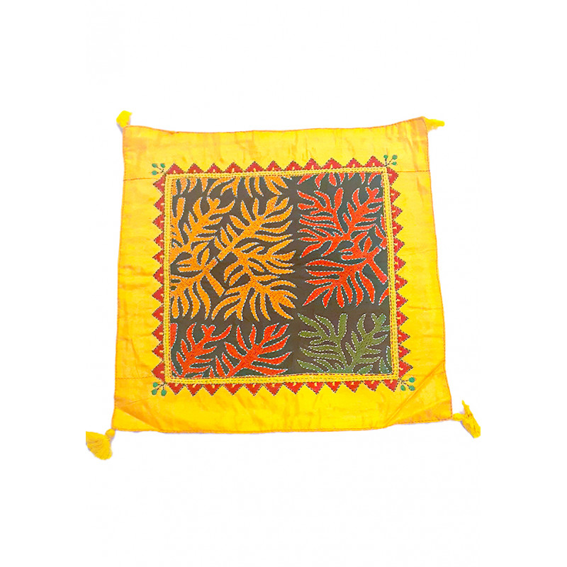 12X12 INCH KANTHA SILK EMB. CUSHION COVER