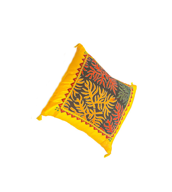 12X12 INCH KANTHA SILK EMB. CUSHION COVER