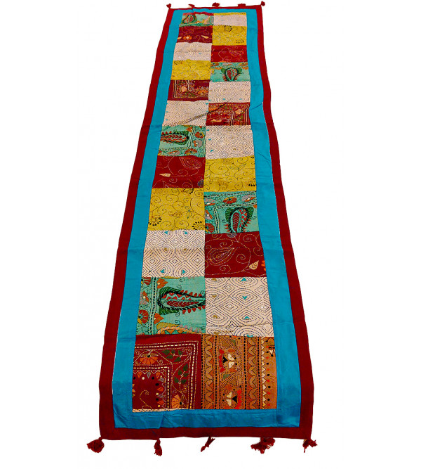 13X72 INCH KANTHA EMB.SILK RUNNER